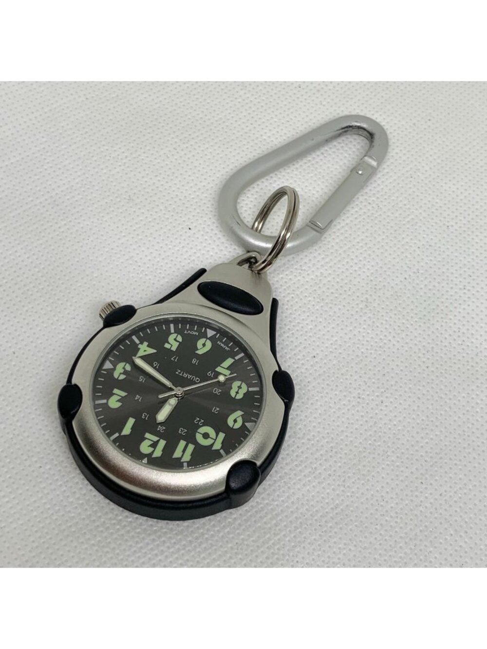 Puritan Quartz clip on fob keychain pocket watch two tone quartz running